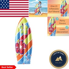 Tropical Luau Inflatable Surfboard - Vibrant 3 Ft Decoration for Fun Parties