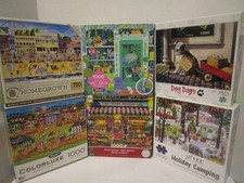 Lot of 6 Puzzles 1000  750 Pieces MasterPieces, RoseArt, Buffalo, Vermont,Ceaco