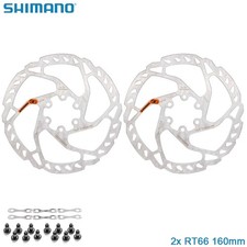 2pcs Shimano SM-RT66 160mm Disc Brake Rotor 6-Bolt MTB Bicycle Deore SLX w/ Bolt