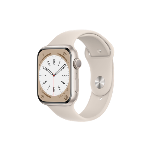 Apple Watch Series 8 45mm GPS Starlight Aluminiumgehäuse mit Sportarmband Starlight