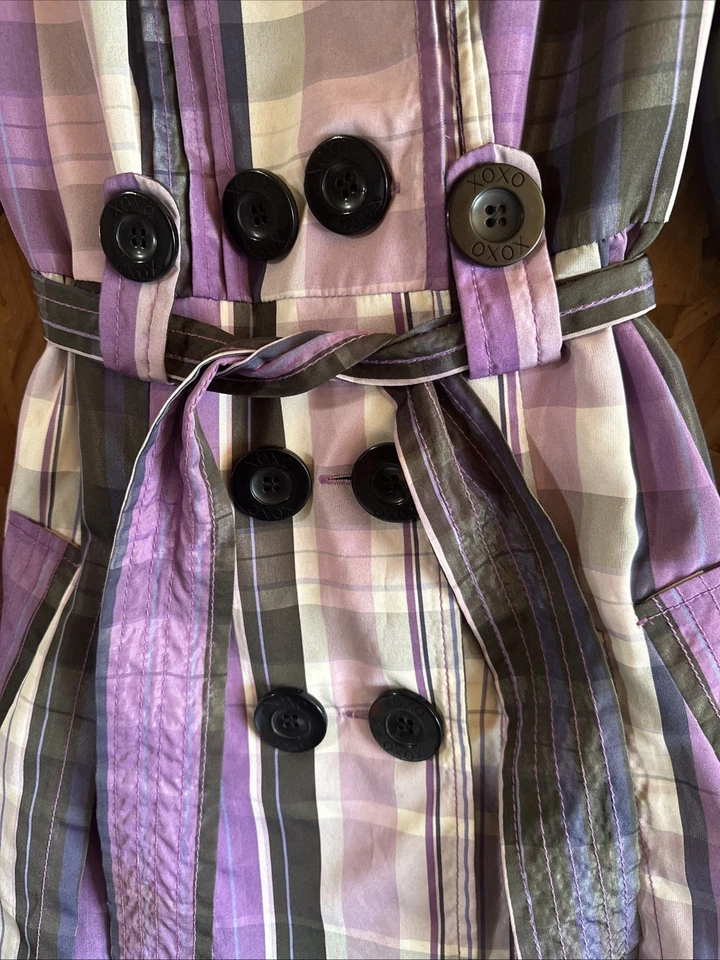 XOXO траур славы фиолетовый/черный Gingham клетку двубортный Peacoat - Изображение 3 из 4