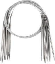 Reessy 9Pcs Circular Knitting Needles Set 2.0-6.0Mm, 60 Cm Long Stainless Steel