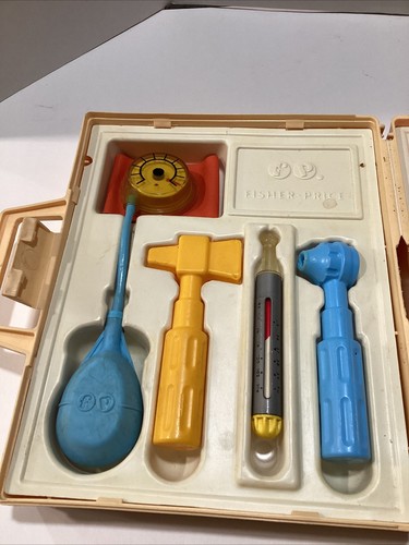 VINTAGE 1970s Fisher Price MEDICAL KIT Lot x2 Play Doctor Nurse Sets Not Comp - Picture 5 of 9