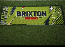 BRIXTON BREWERY London Bar Mat Runner Drip Mat Rubber Mat Man Cave Home Bar NEW