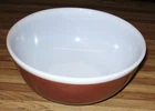 Vintage Pyrex Americana 4 Qt. Mixing Bowl 404 Fall Brown White Rim/Lightly Used
