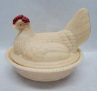 Vintage Large 8" Westmoreland Milk Glass ALMOND HEN ON NEST