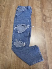New Look Petite Tori Mom Ripped Jeans Uk Size 18 Regular Mid Blue Casual Used 