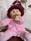 Cabbage Patch Kid Coleco PACIFIER DOLL*auburn HAIR*Brown EYES*Newborn Outfit