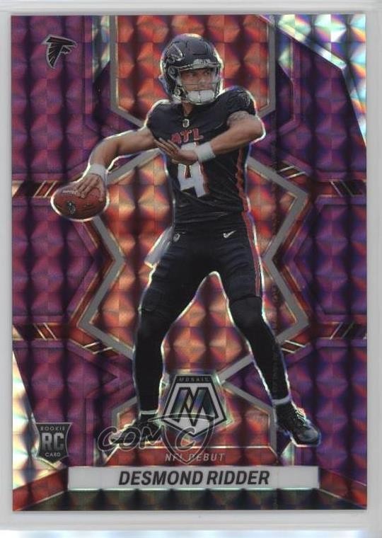 2022 Panini Mosaic NFL Debut Purple Prizm 10/49 Desmond Ridder Rookie RC 1h2f