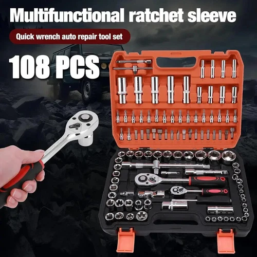 Professional 216 /108 /94 PCS Ratchet Spanner Socket Set 1/2" 1/4" 3/8" Tool Kit - Picture 17 of 22