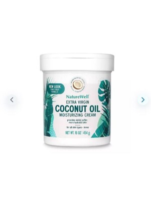 New ! 4 x 16 oz  NatureWell Extra-Virgin Coconut Oil Moisturizing Cream