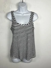 Splendid Womens Tank Top Sz S Navy Blue White Scoop Neck Casual Sleeveless