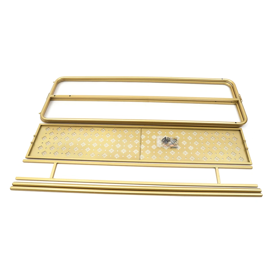 Estante de ropa dorado al por menor de metal con doble varilla colgante NUEVO Foto 2 de 4