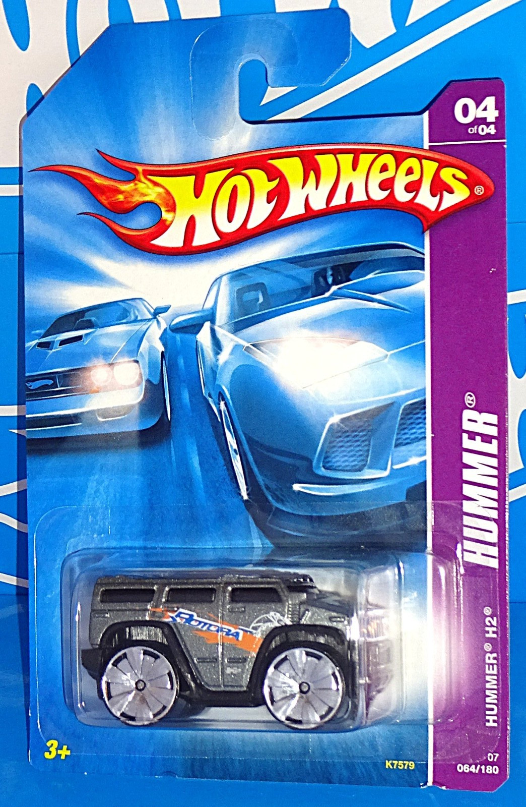 Hot Wheels 2007 Hummer Series #064 Hummer H2 Mtflk Dark Gray w/ Blings Tooned
