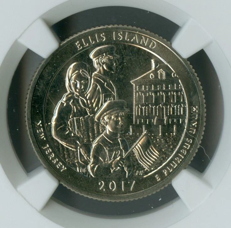 2017 S ELLIS ISLAND QUARTER NGC MS67 LOW POP RARE .  - Image 2 of 4