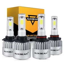AUXBEAM LED Headlight High Low Beam Bulbs Kit 9005 9006 Conversion 6000K White