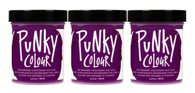 3 X Jerome Russell Punky Colour Semi-Permanent Hair Color 1448 Purple