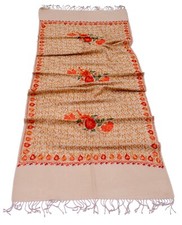 Kashmir Embroidered Floral 100 Pure Wool 28"X80" Traditional Ari Embroidery