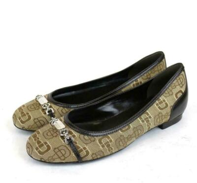 GUCCI Ballet Flats With Horsebit Metal Logo, Ebony, 256342 size 8
