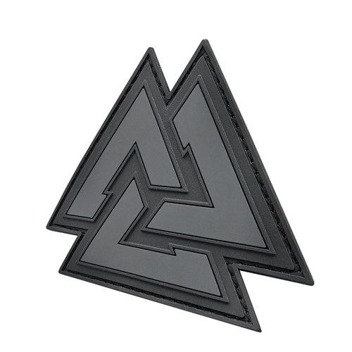 Blackout Valknut Viking Rune Norse Odin Morale Patch In PVC 3D, 7,5x6,5 Cm, Con Attacco A Strappo
