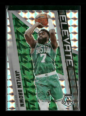 2020-21 Panini Mosaic Jaylen Brown #8 Mosaic Silver Elevate Boston Celtics