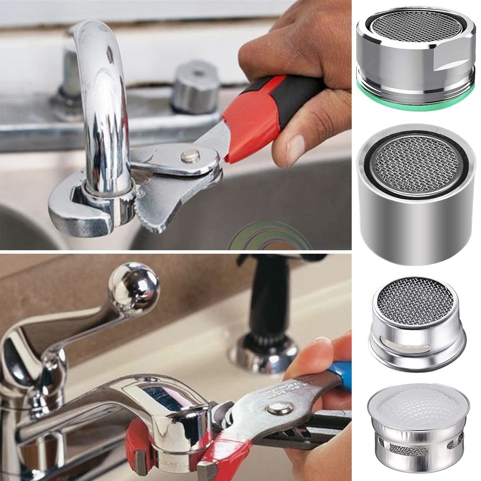 4pcs Faucet Aerators, 2pcs Aerator Filter Replacement Parts, with Brass