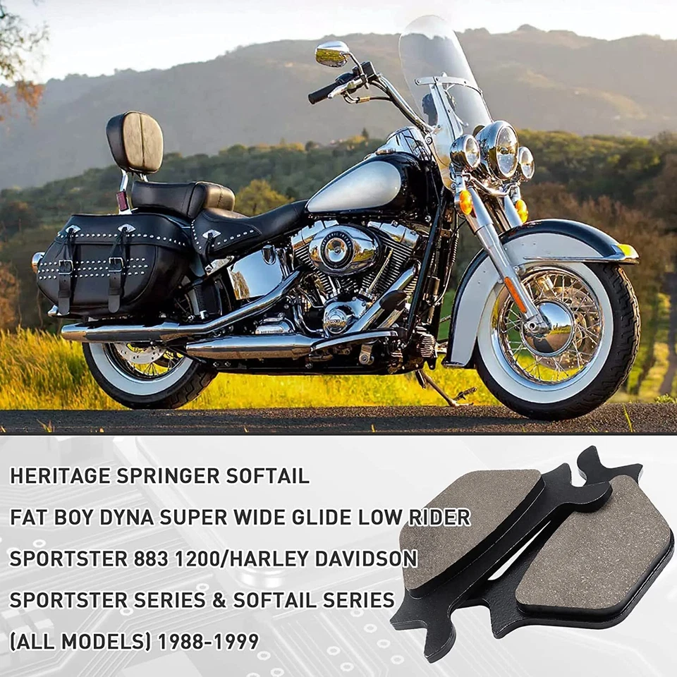 Brake Pads for Harley Davidson Fat Boy Flstf Heritage Springer/Softail Dyna Foto 2 de 4