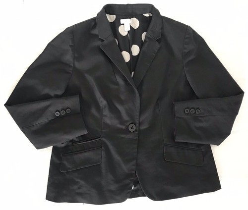 Blazer Chicos Mujer Talla 2 Negro City Chic Un Botón Forrado Lunares - Imagen 11 de 12