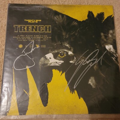 Twenty 21 Pilots Signed olive green 2 LP Josh Dunn Tyler Joseph #B
