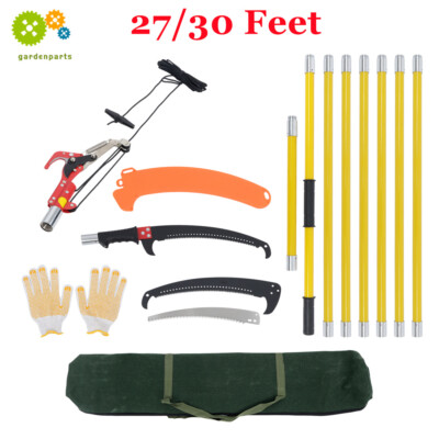 27/30 Feet Extendable Tree Pruner With Sharp Steel Blade & Scissors For Shrubs