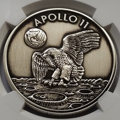 アポロ11 50周年記念シルバー＆NASAバッジマグネット