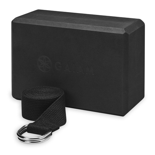 Yoga Block and Strap Combo, Black