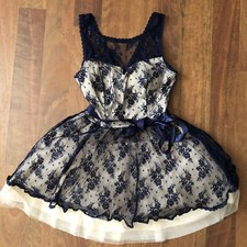 windsor navy and ivory lace formal party dress size 9/10
