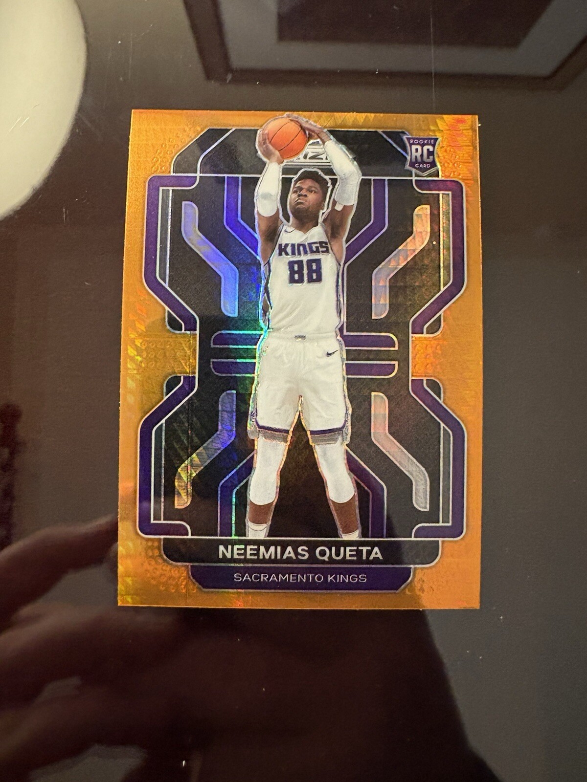2021-22 Panini Prizm #316 Neemias Queta Orange Hyper RC Kings SP