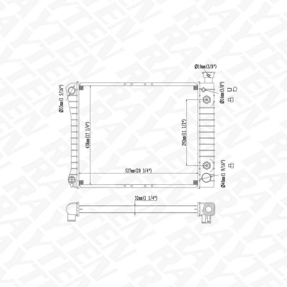 CU434 Radiator for 88-93 Chevrolet C1500 C2500 K1500 GMC C1500 4.3L 5.0L 5.7L AT - Image 2 of 2