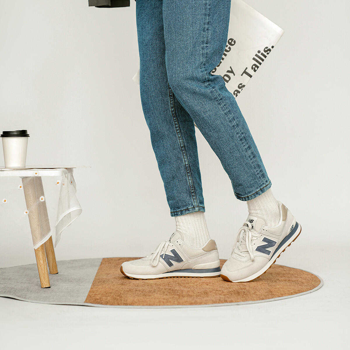 new balance 574 light cliff grey with vintage indigo