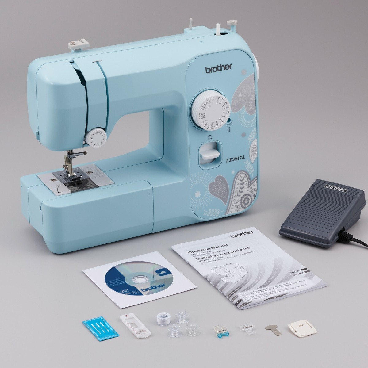 Brother LX3817A - 17 Stitch Lightweight Full-Size Aqua Sewing