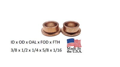 3/8 x 1/2 x 5/8 Sleeve Bearing, Bronze Bushing Flange, Made