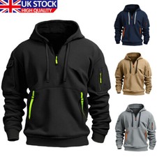 Men's Fleece Hoodie Zip Up Pullover Hoody Plain Sweatshirt Zipped Hooded Winter