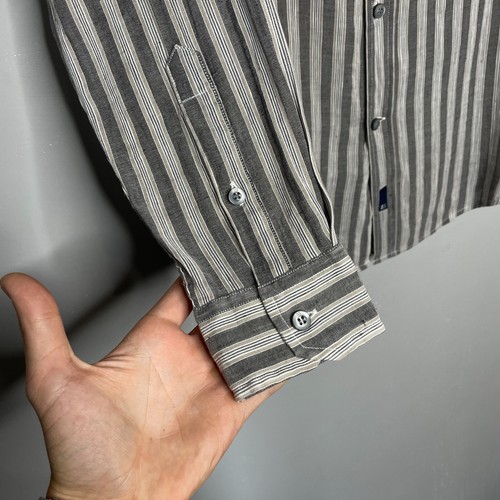 Ermenegildo Zegna Sport Striped Linen/Cotton Shirt Size M - Picture 4 of 8