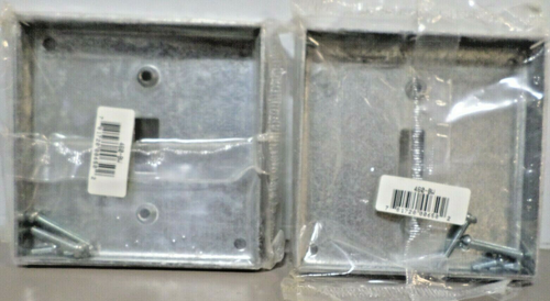 2 Square Box Surface Covers 1/2" Raised 4-inch Steel for 1-Toggle Light Switch - Picture 2 of 2