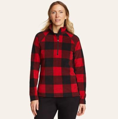 Eddie Bauer Fast Fleece Shirt Jacket Camicia Button-Down, Blu Polvere, XS Donna
