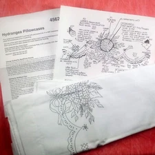 Tri Chem Paintable Linen - #4562 "Hydrangea" Pillowcases