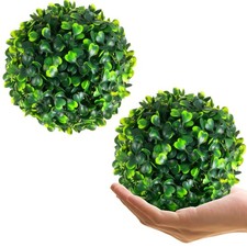 Artificial Topiary Boxwood Balls 5 Inch 2 Pcs Faux Plant Spheres Indoor Outdoor