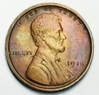 *1918 S LINCOLN WHEAT CENT* *GEM BU+++* *RAINBOW TONED* NR #G3817