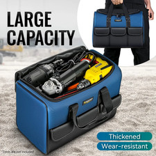 1pc Large Heavy Duty Wide Mouth Tool Bag Organizer Storage Tote Case - NEW