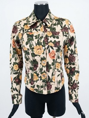 VENUS Floral Collared Button-Up Blouse Long Sleeve Multicolor Women's XS