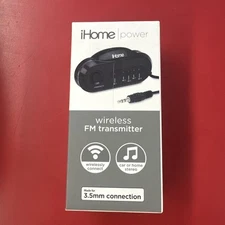 iHome Wireless FM Transmitter for Your Car Any Cell Phone Computer 3.5mm Jack