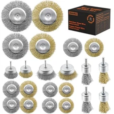 22pcs Wire Wheel Set, Die Grinder for Drill, 1/4" Shank Cup Brush, Stainless ...
