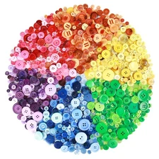 Greentime 1400-1500pcs Resin Buttons Sewing Button Assorted Sizes for Christmas